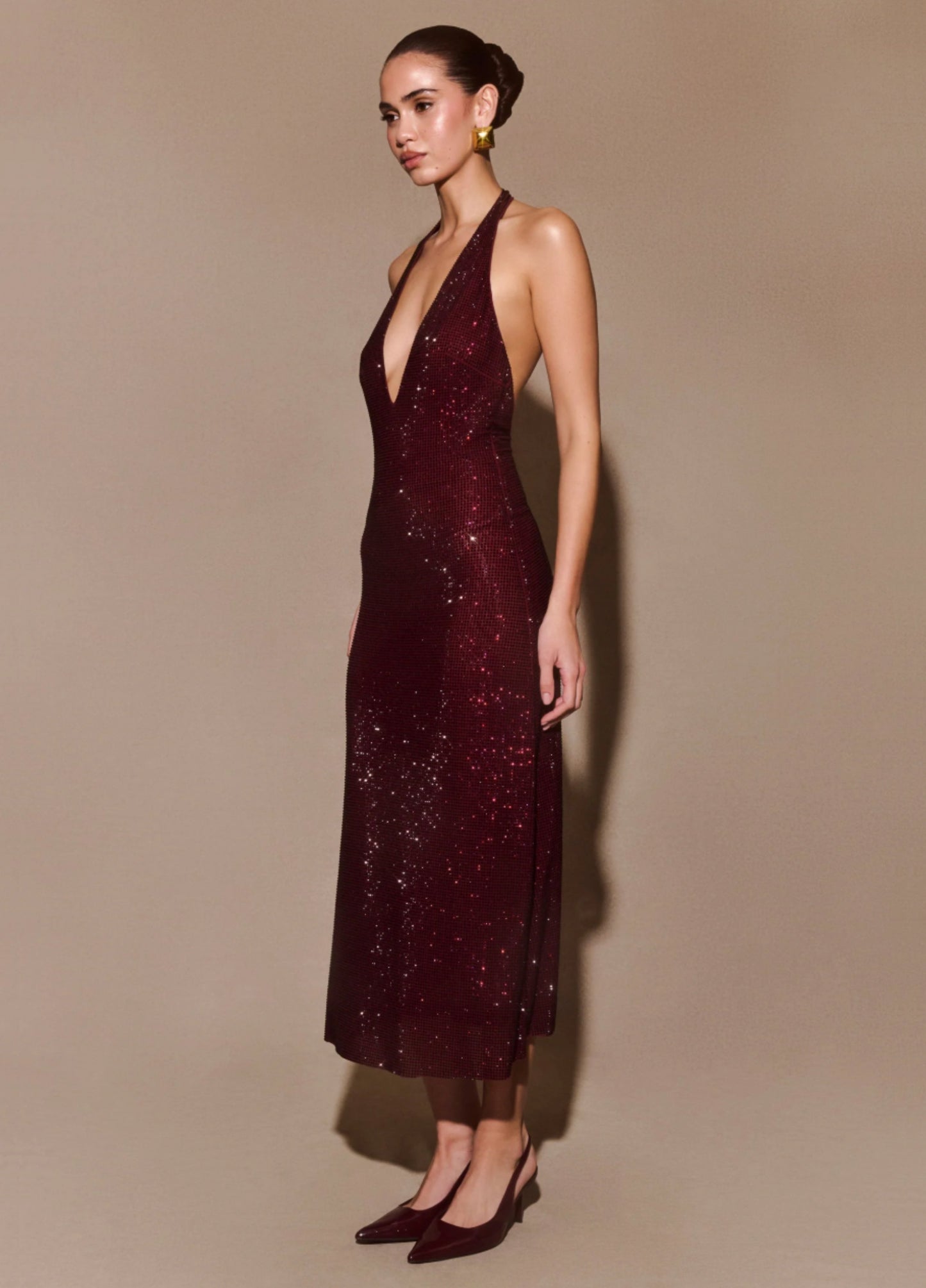 Marais Midi Dress - Wine