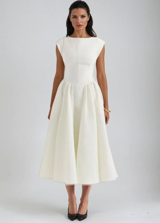 Odette Backless Midi Dress - Ivory
