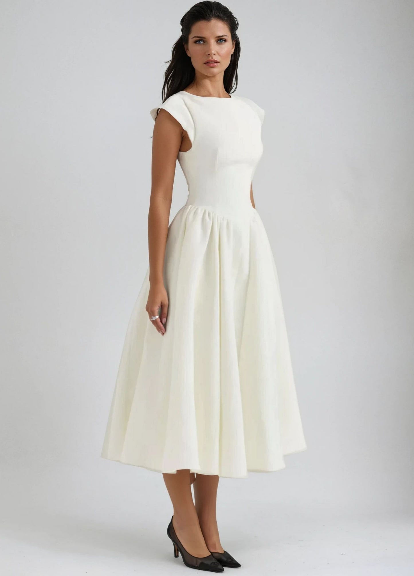 Odette Backless Midi Dress - Ivory