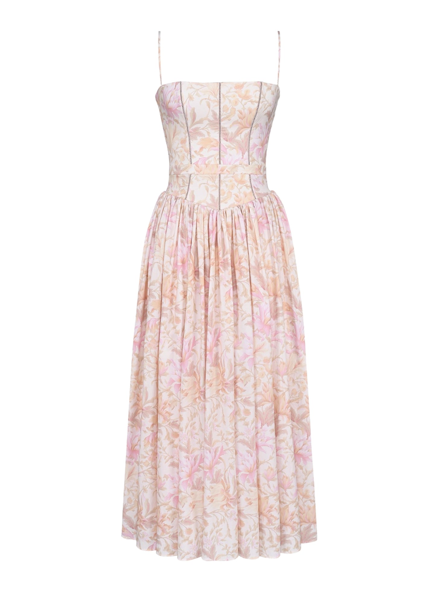 Seraphina Midi Dress - Peach Floral