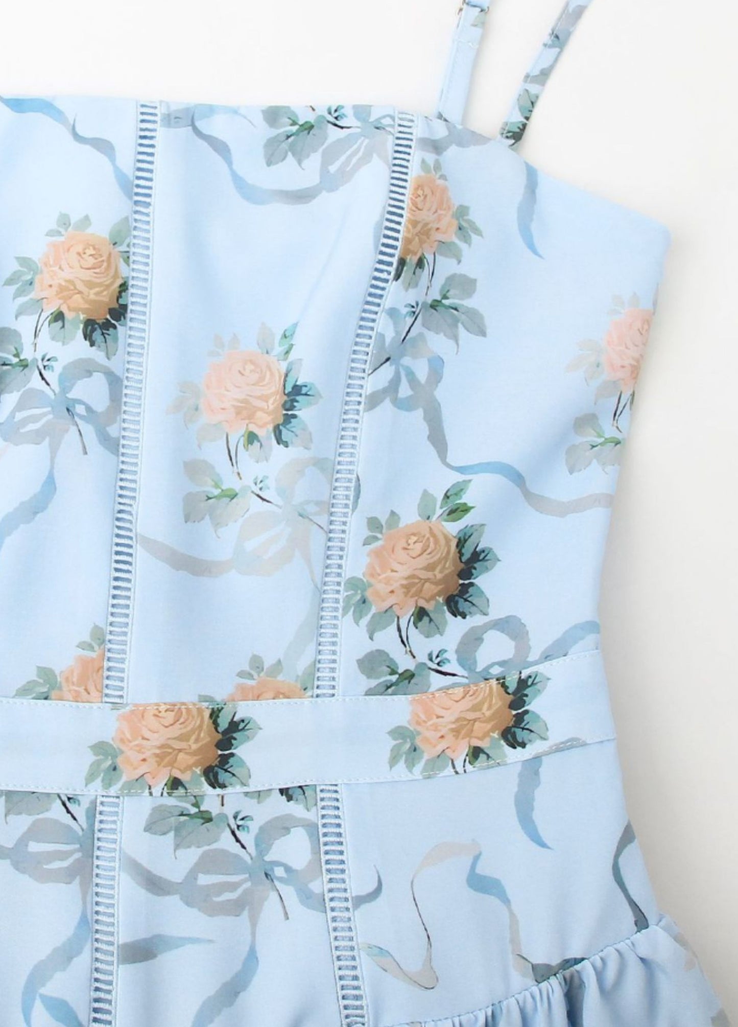 Seraphina Midi Dress - Soft Blue Floral