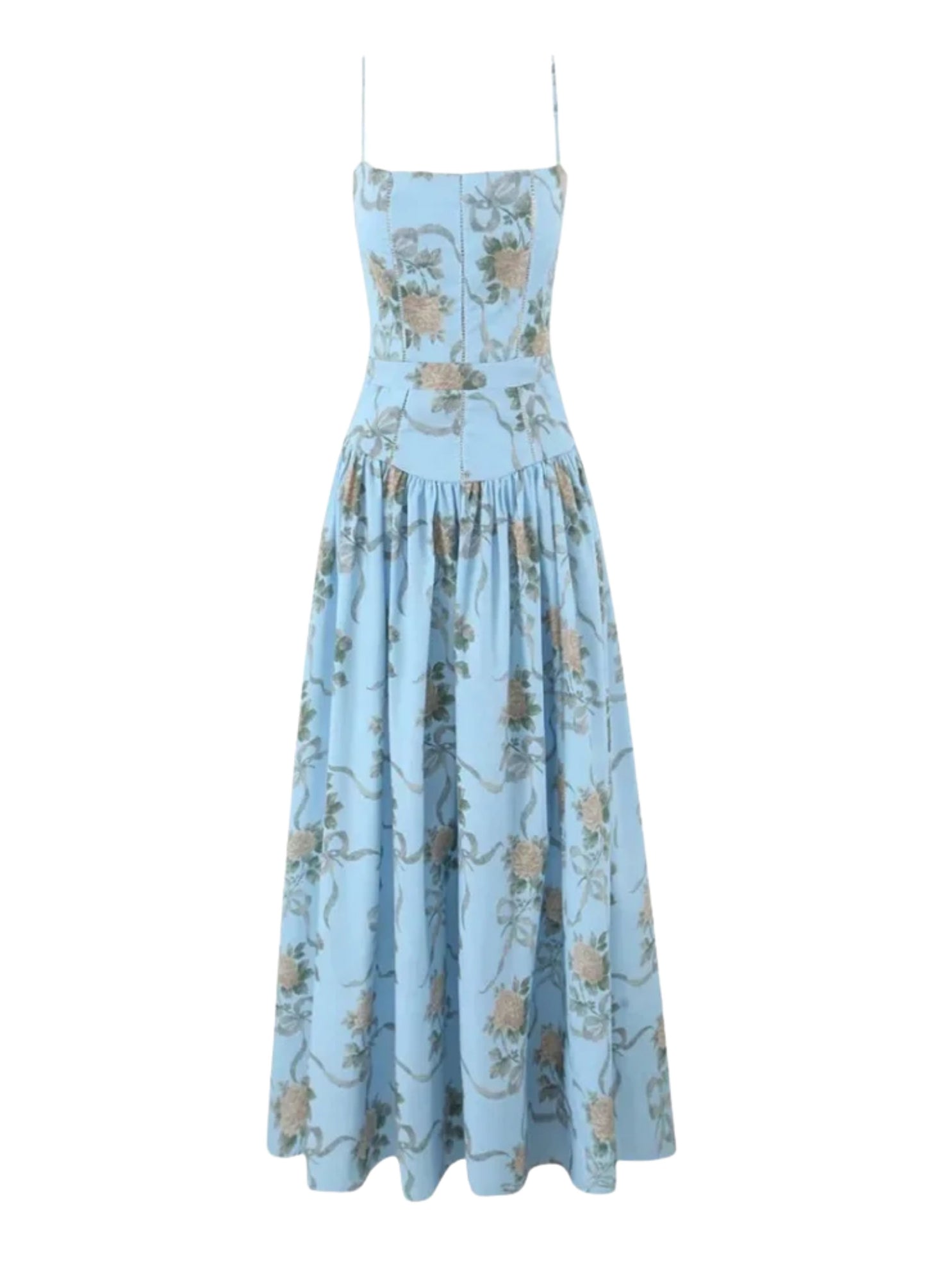 Seraphina Midi Dress - Soft Blue Floral