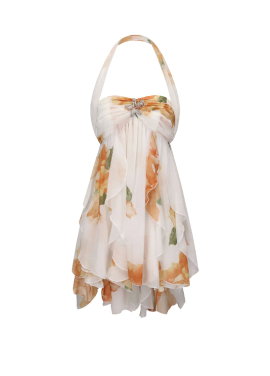 Serenade Mini Dress - White Floral