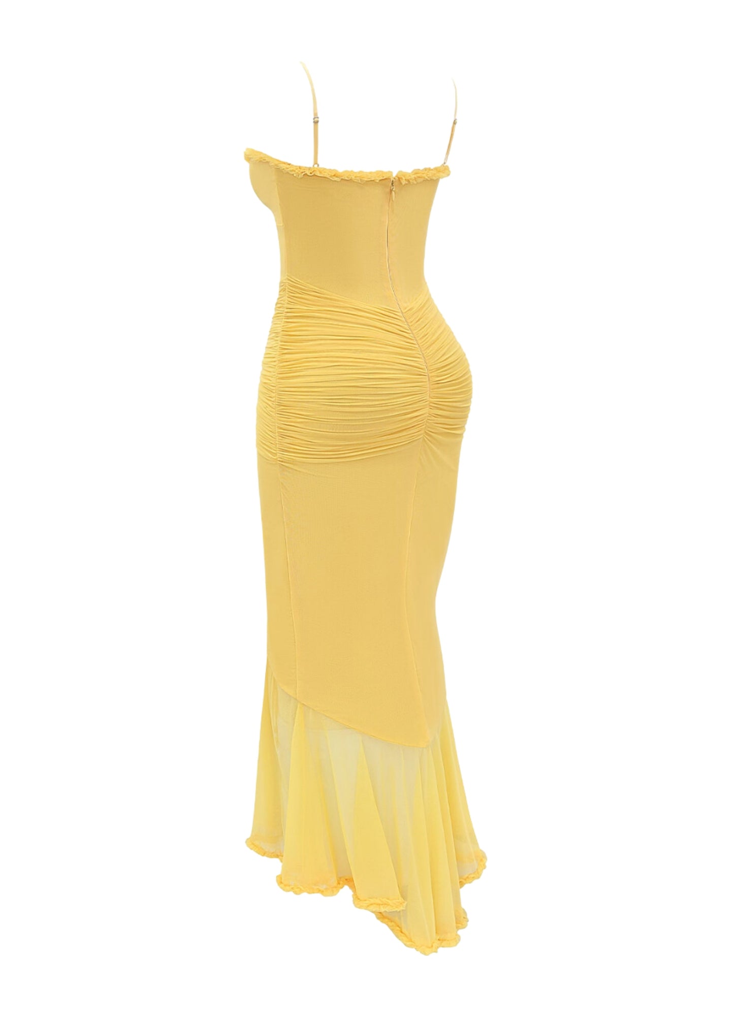 Solene Ruffle Maxi Dress - Yellow