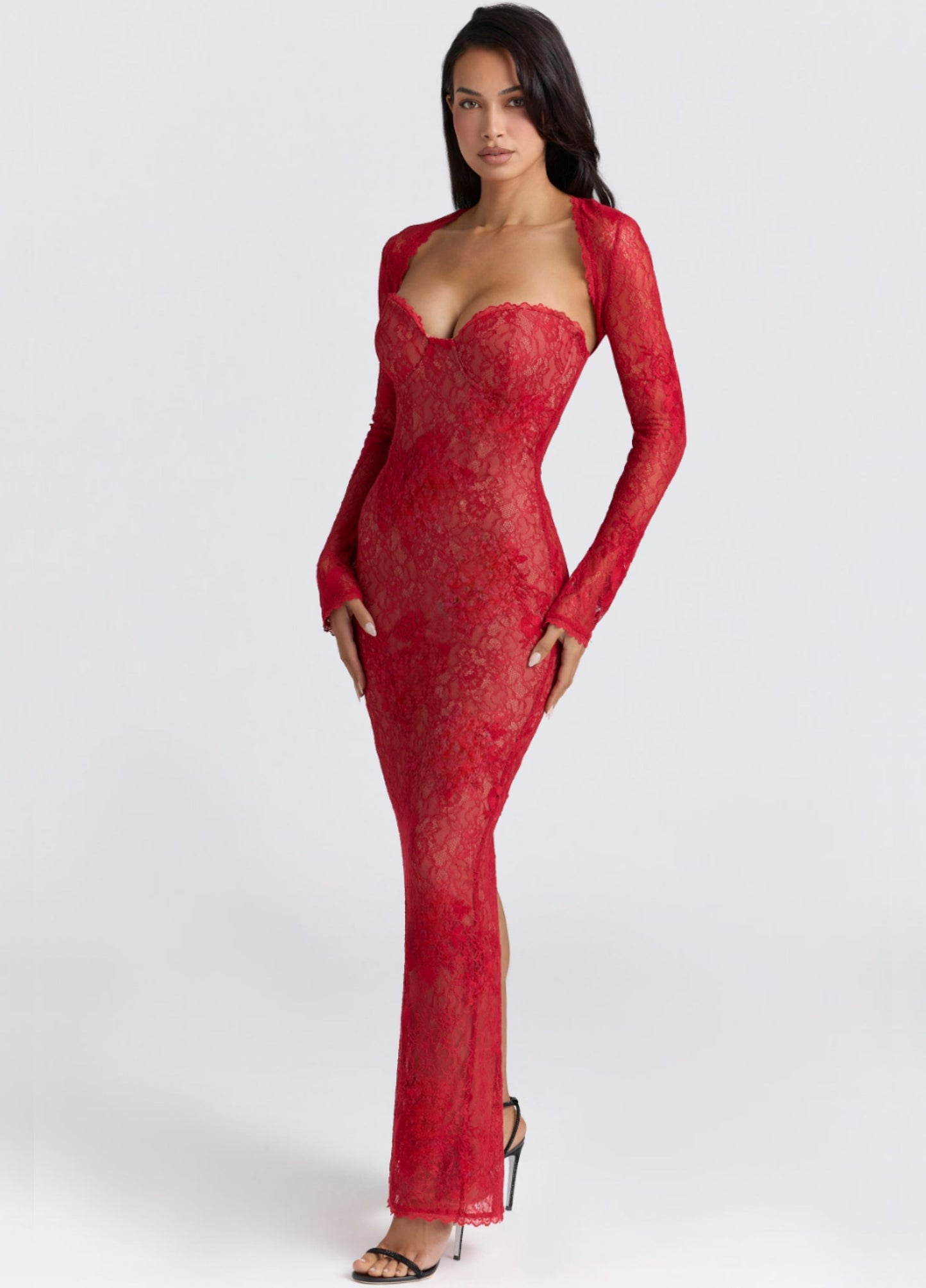 Vesper Lace Maxi Dress - Red