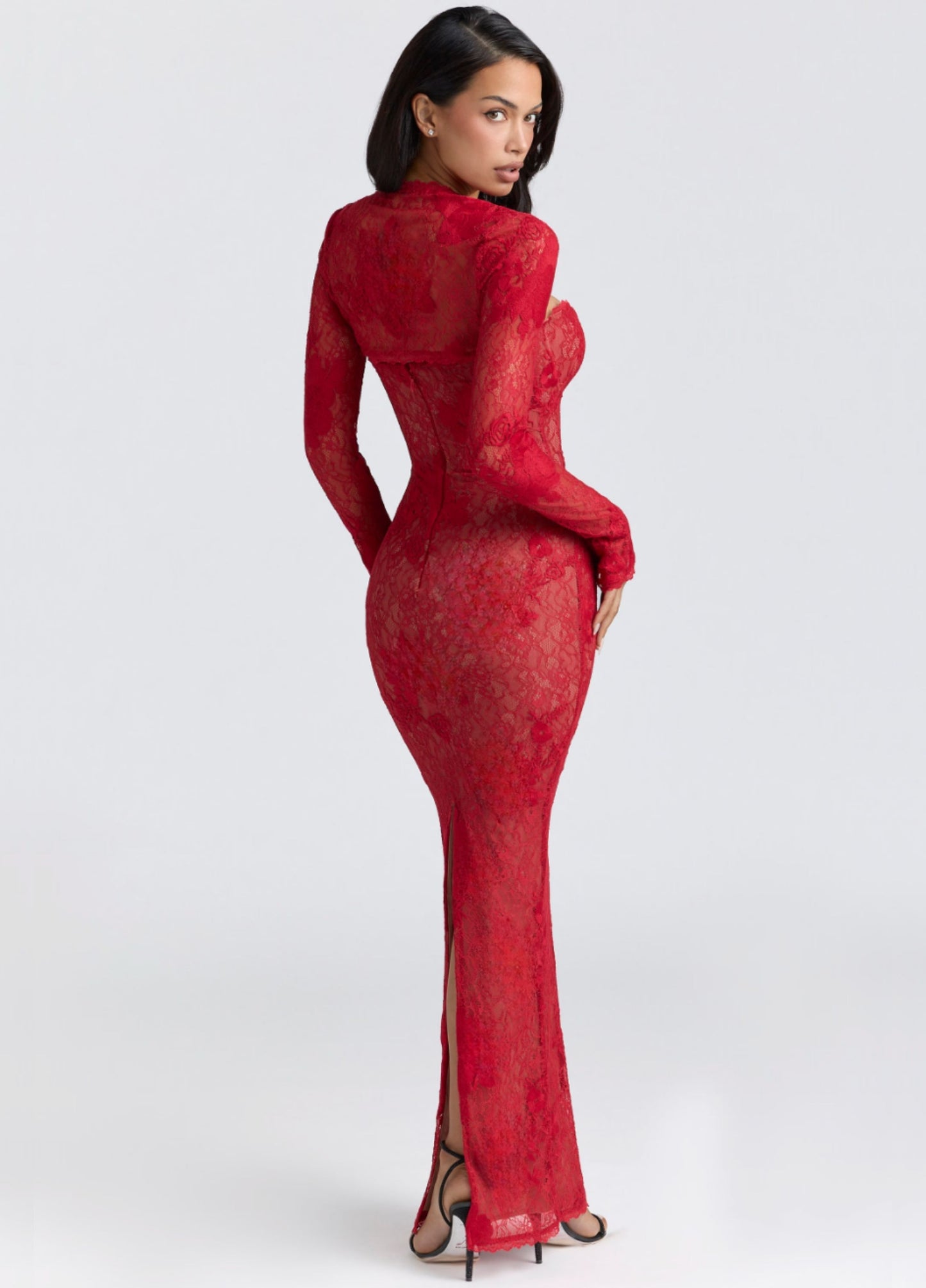 Vesper Lace Maxi Dress - Red