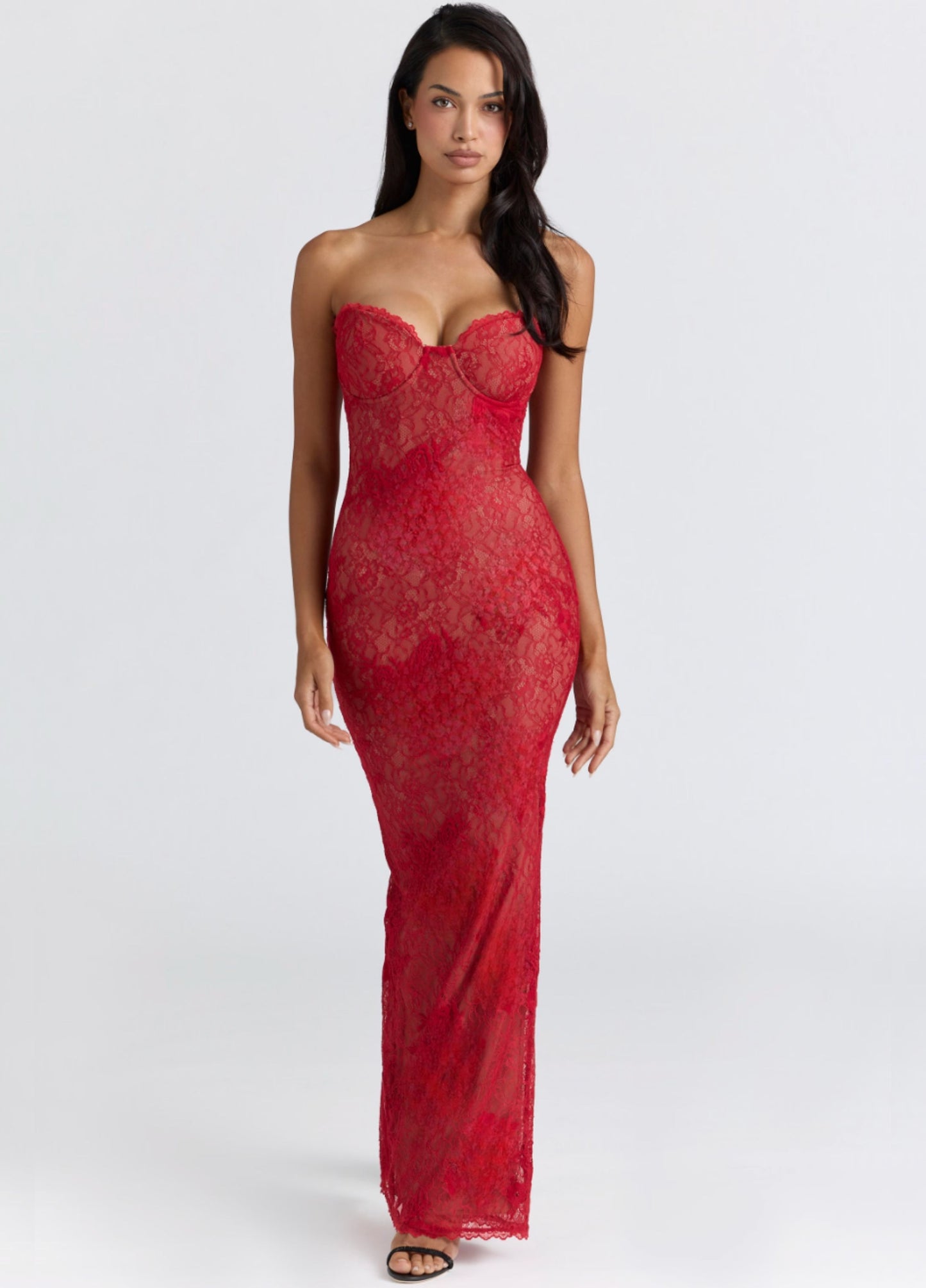 Vesper Lace Maxi Dress - Red