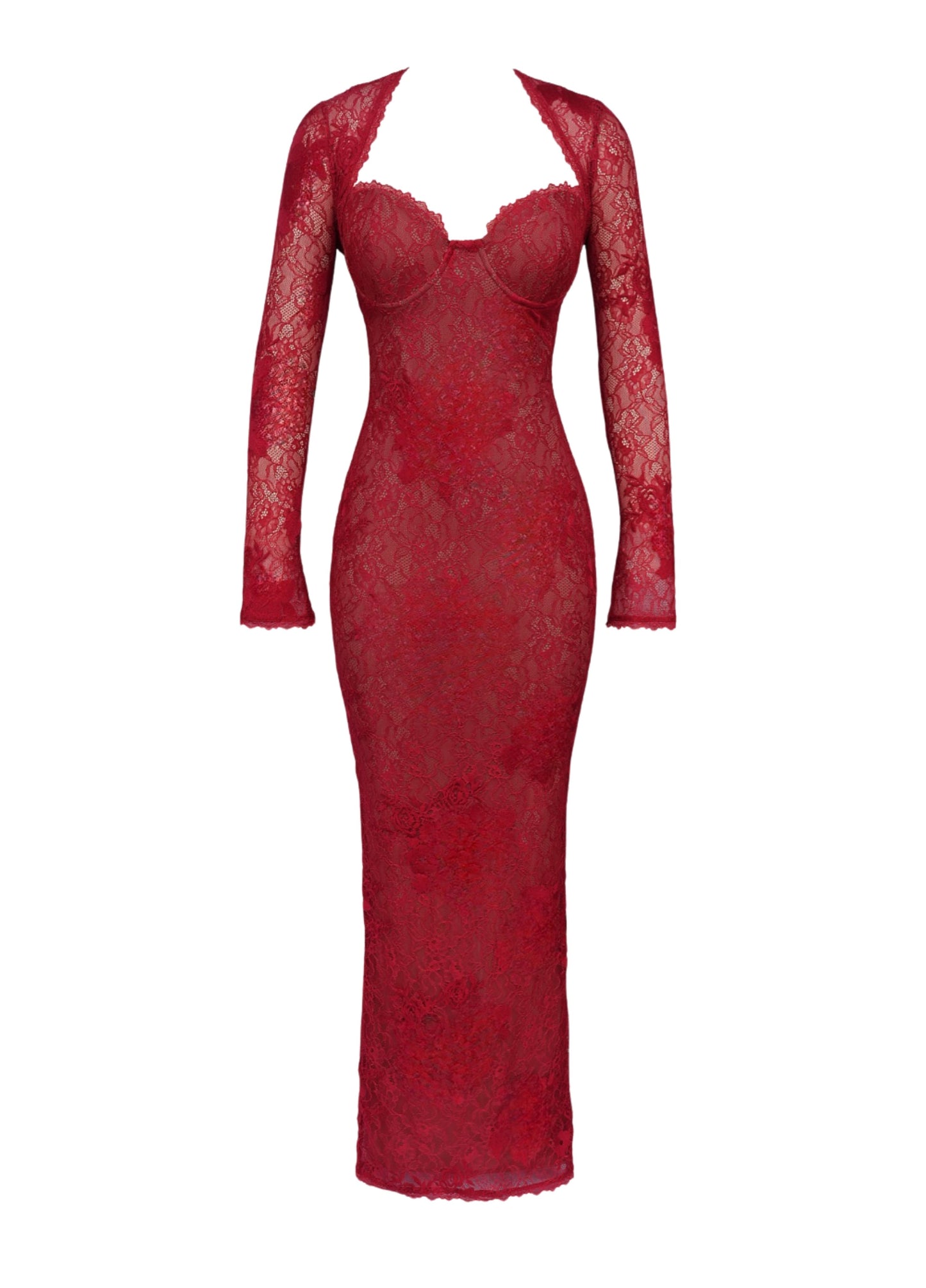 Vesper Lace Maxi Dress - Red